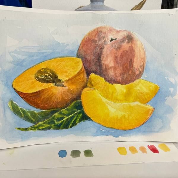 Watercolour of peaches
