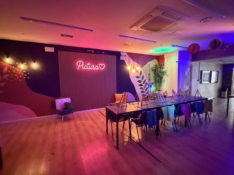 The party room at our studio, set up for a party